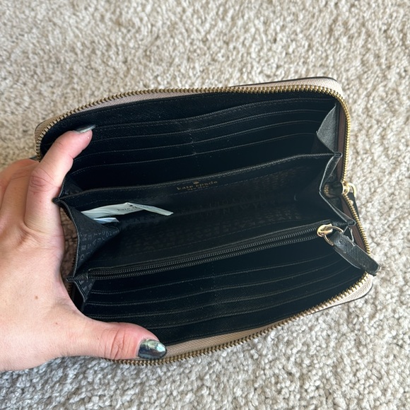 Kate Spade Neda Newbury Lane Zip-Around Wallet Mousfro/Black - Picture 11 of 16